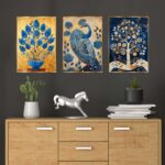 Set of Three Wall Paintings for Wall Dacoration Golden Framed Wall Paintings for Living Room & Bedroom Wall Art for Home Decoration & Office Wall Décor (18x12 inch CH-GD3-14) 9 1PrcgR