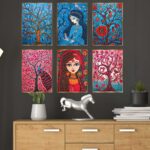 Set of Six Wall Paintings for Wall Dacoration Golden Framed Wall Paintings for Living Room & Bedroom Wall Art for Home Decoration & Office Wall Décor (17x13 inch CH-GD6-1) 9 1p641o