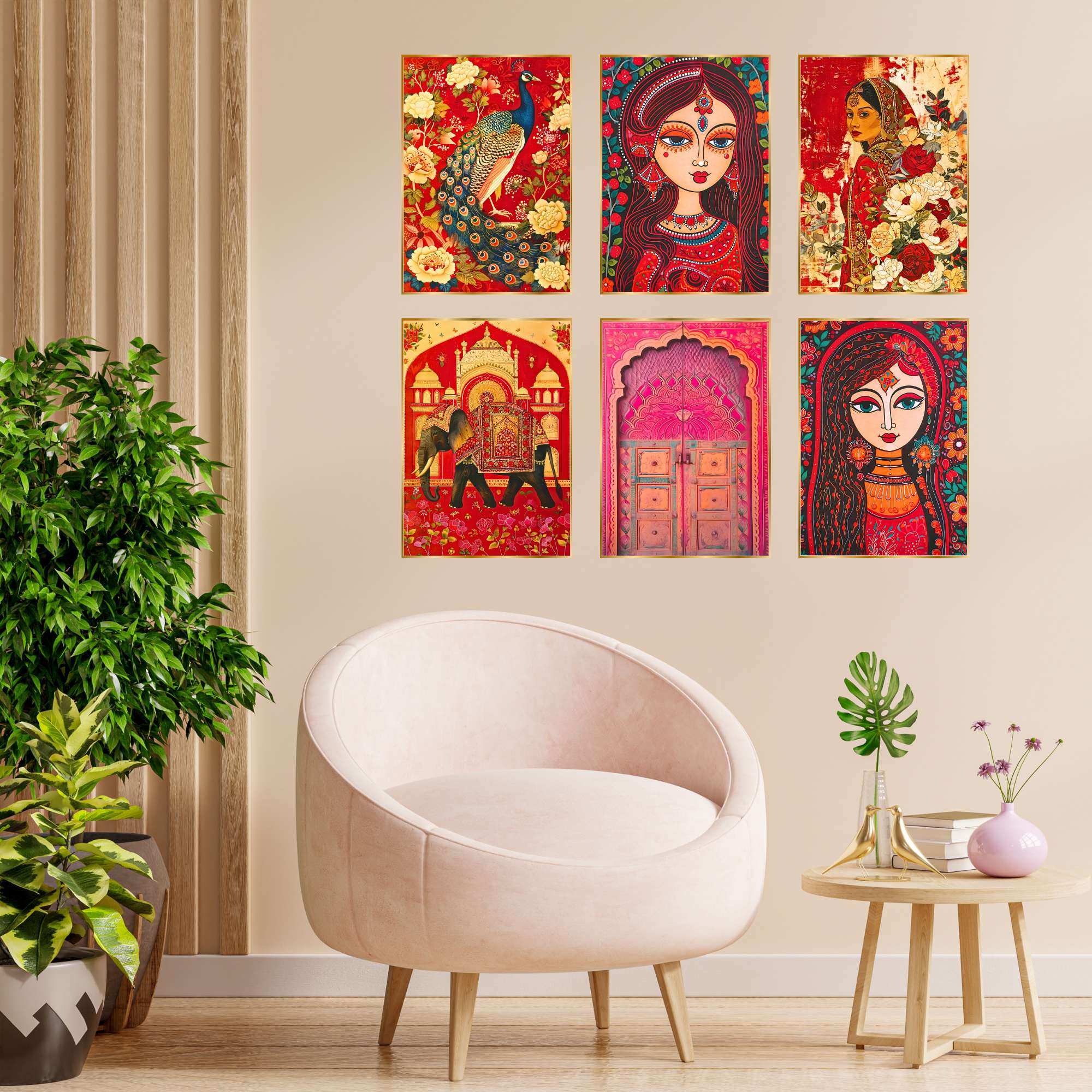 Set of Six Wall Paintings for Wall Dacoration Golden Framed Wall Paintings for Living Room & Bedroom Wall Art for Home Decoration & Office Wall Décor (13x10 inch CH-GD6-5) 7 Set of Six Wall Paintings for Wall Dacoration Golden Framed Wall Paintings for Living Room & Bedroom Wall Art for Home Decoration & Office Wall Décor (13x10 inch CH-GD6-5) - Image 4