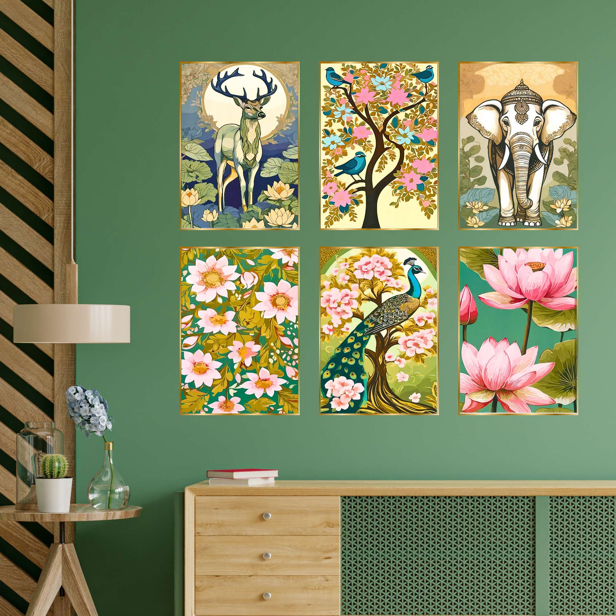 Set of Six Wall Paintings for Wall Dacoration Golden Framed Wall Paintings for Living Room & Bedroom Wall Art for Home Decoration & Office Wall Décor (13x10 inch CH-GD6-7) 5 Set of Six Wall Paintings for Wall Dacoration Golden Framed Wall Paintings for Living Room & Bedroom Wall Art for Home Decoration & Office Wall Décor (13x10 inch CH-GD6-7) - Image 3