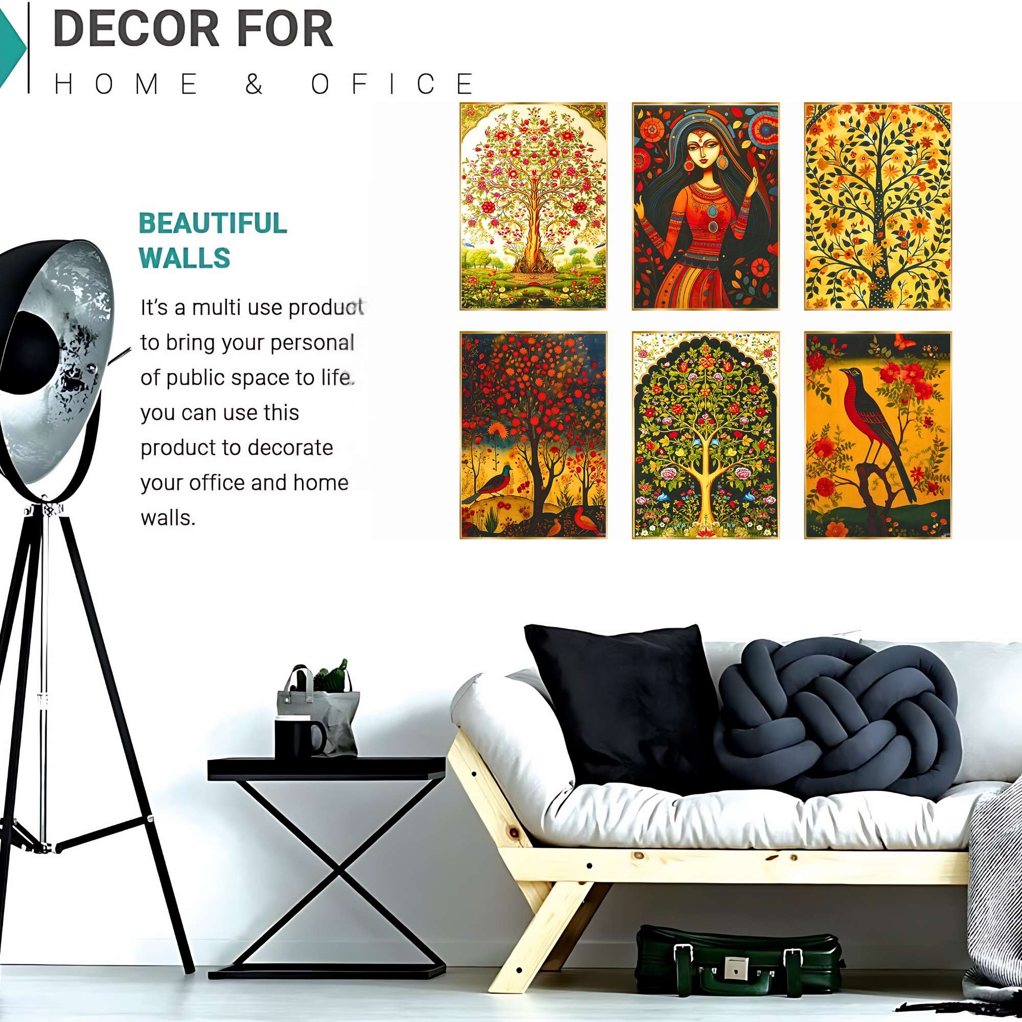 Set of Six Wall Paintings for Wall Dacoration Golden Framed Wall Paintings for Living Room & Bedroom Wall Art for Home Decoration & Office Wall Décor (13x10 inch CH-GD6-6) 7 Set of Six Wall Paintings for Wall Dacoration Golden Framed Wall Paintings for Living Room & Bedroom Wall Art for Home Decoration & Office Wall Décor (13x10 inch CH-GD6-6) - Image 4