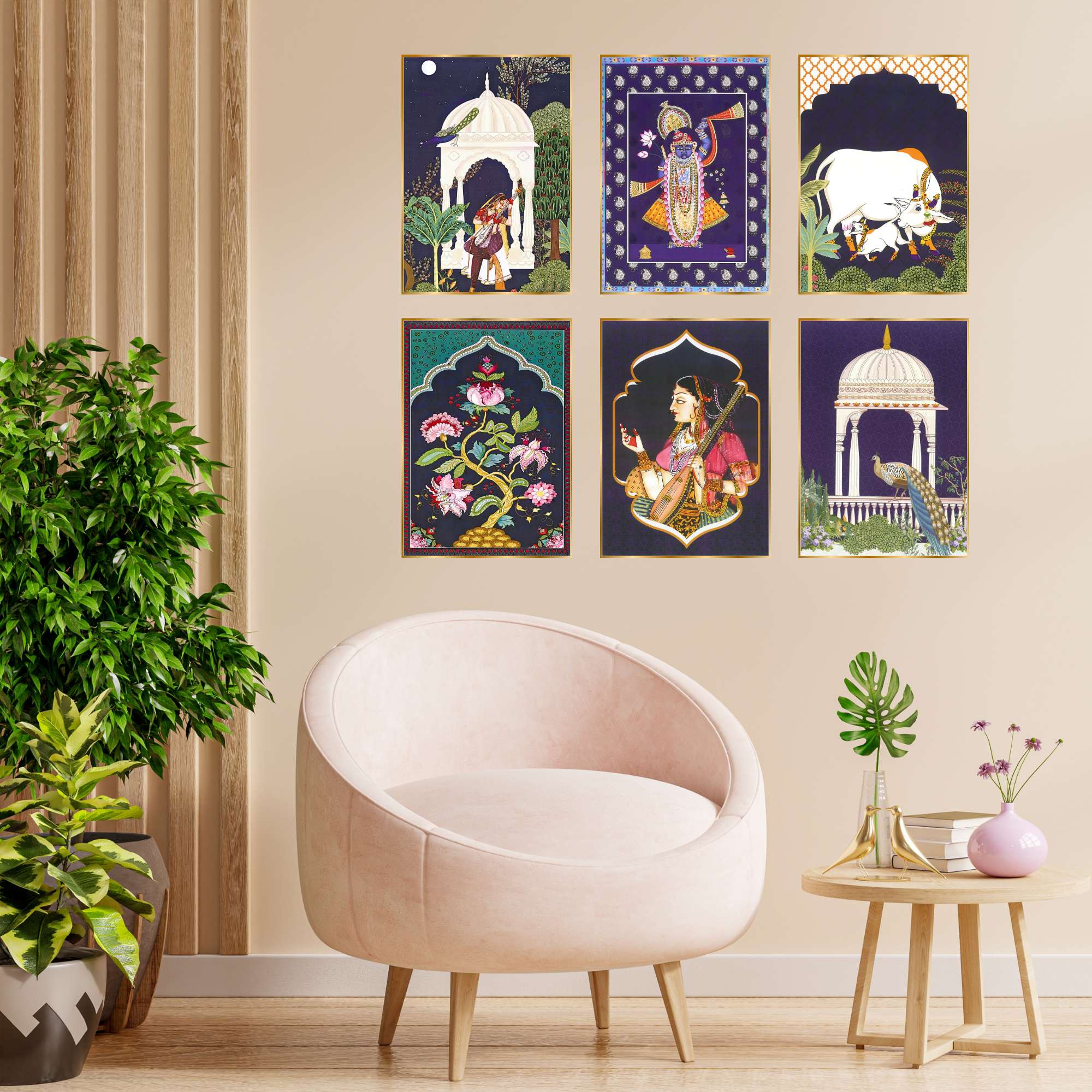 Set of Six Wall Paintings for Wall Dacoration Golden Framed Wall Paintings for Living Room & Bedroom Wall Art for Home Decoration & Office Wall Décor (13x10 inch CH-GD6-3) 5 Set of Six Wall Paintings for Wall Dacoration Golden Framed Wall Paintings for Living Room & Bedroom Wall Art for Home Decoration & Office Wall Décor (13x10 inch CH-GD6-3) - Image 3
