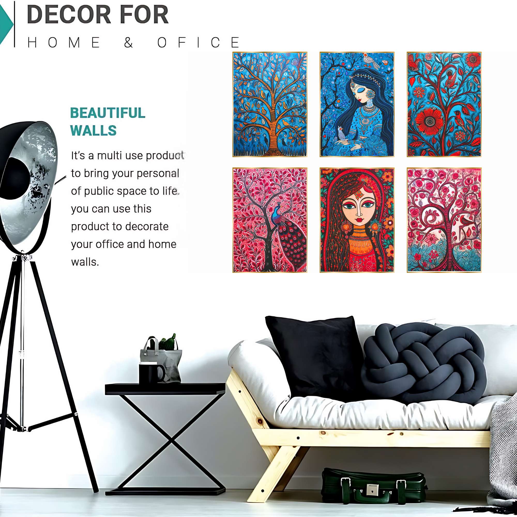 Set of Six Wall Paintings for Wall Dacoration Golden Framed Wall Paintings for Living Room & Bedroom Wall Art for Home Decoration & Office Wall Décor (17x13 inch CH-GD6-1) 5 Set of Six Wall Paintings for Wall Dacoration Golden Framed Wall Paintings for Living Room & Bedroom Wall Art for Home Decoration & Office Wall Décor (17x13 inch CH-GD6-1) - Image 3