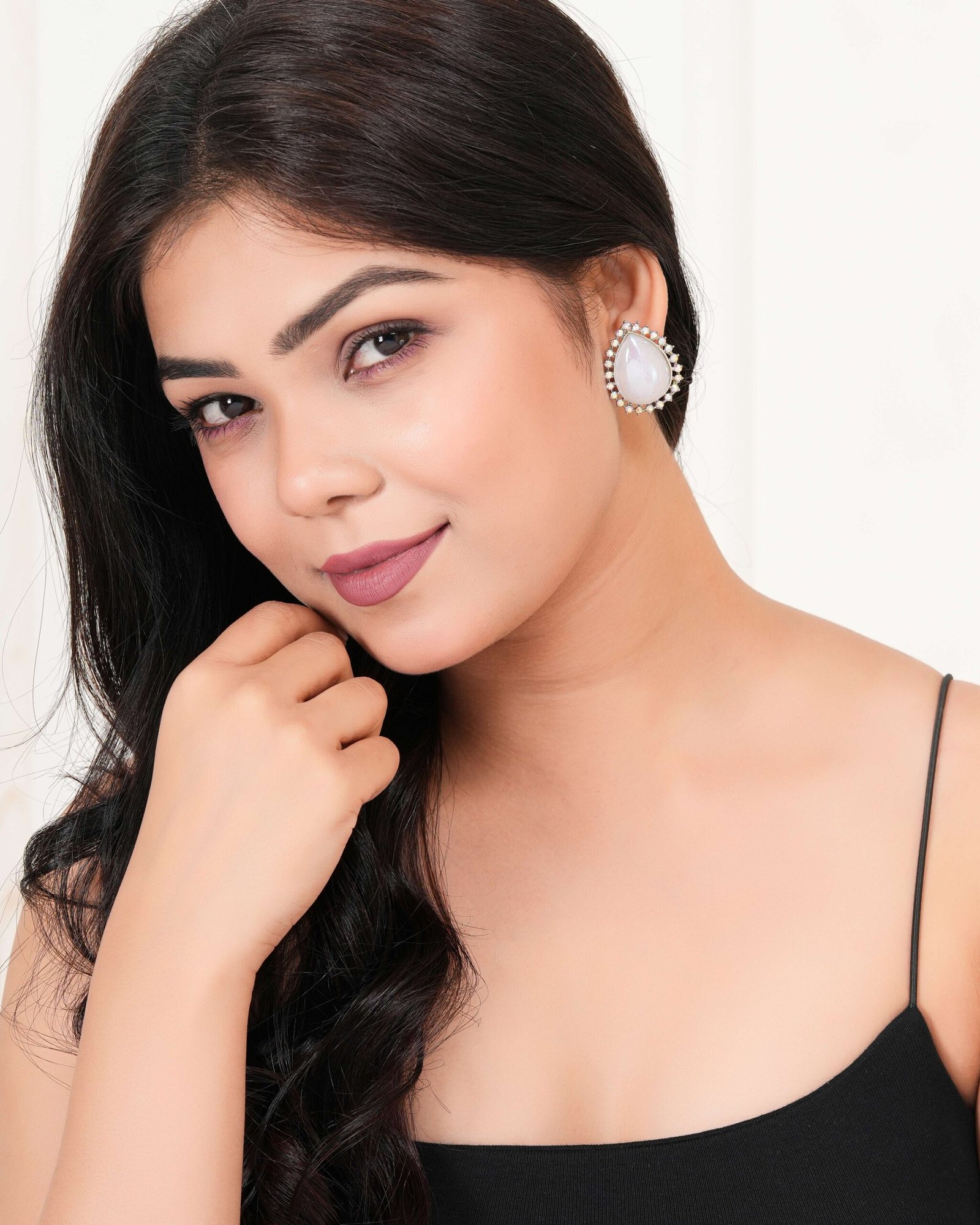 Women’s Indo Western Teardrop Shaped Party Wear Ethnic Stud Earrings for Women -AZ838-OX-ER15