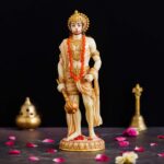 Marble Standing Hanuman Ji murti for Pooja Room Standing Hindu Lord Hanuman Statue for Home Temple Hotel Pooja Bajrangbali Idol Bala ji Murti Best for Gift 9 SC3Uzn