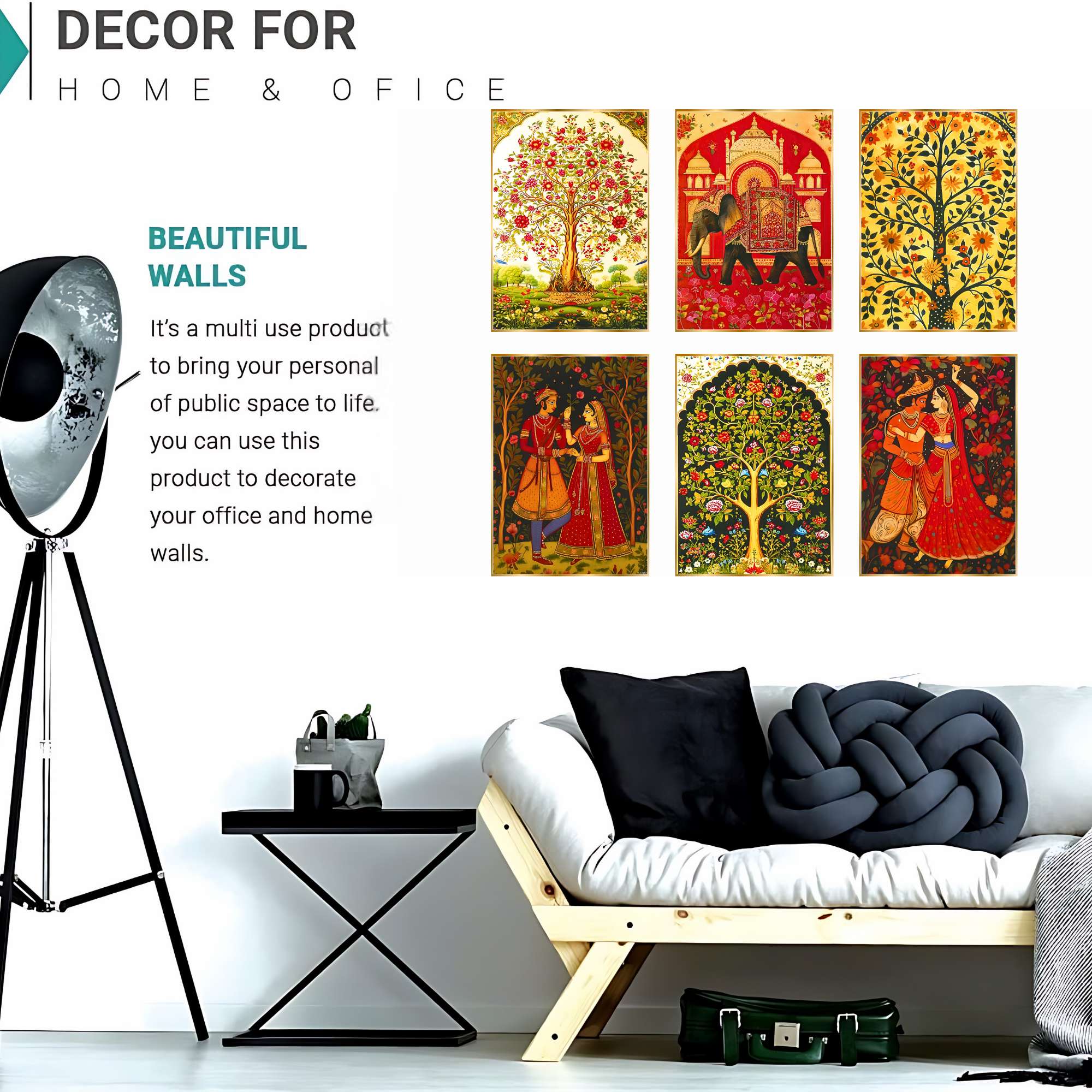 Set of Six Wall Paintings for Wall Dacoration Golden Framed Wall Paintings for Living Room & Bedroom Wall Art for Home Decoration & Office Wall Décor (13x10 inch CH-GD6-10) 5 Set of Six Wall Paintings for Wall Dacoration Golden Framed Wall Paintings for Living Room & Bedroom Wall Art for Home Decoration & Office Wall Décor (13x10 inch CH-GD6-10) - Image 3