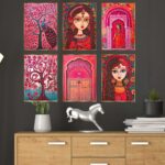 Set of Six Wall Paintings for Wall Dacoration Golden Framed Wall Paintings for Living Room & Bedroom Wall Art for Home Decoration & Office Wall Décor (13x10 inch CH-GD6-4) 9 SxMVDb