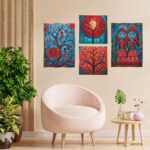 Set of Four Wall Paintings for Wall Dacoration Golden Framed Wall Paintings for Living Room & Bedroom Wall Art for Home Decoration & Office Wall Décor (13x10 inch CH-GD4-9) 9 cgsrhx