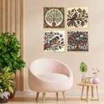 Set of Four Wall Paintings for Wall Dacoration Golden Framed Wall Paintings for Living Room & Bedroom Wall Art for Home Decoration & Office Wall Décor (13x10 inch CH-GD4-7) 9 dAzCdL