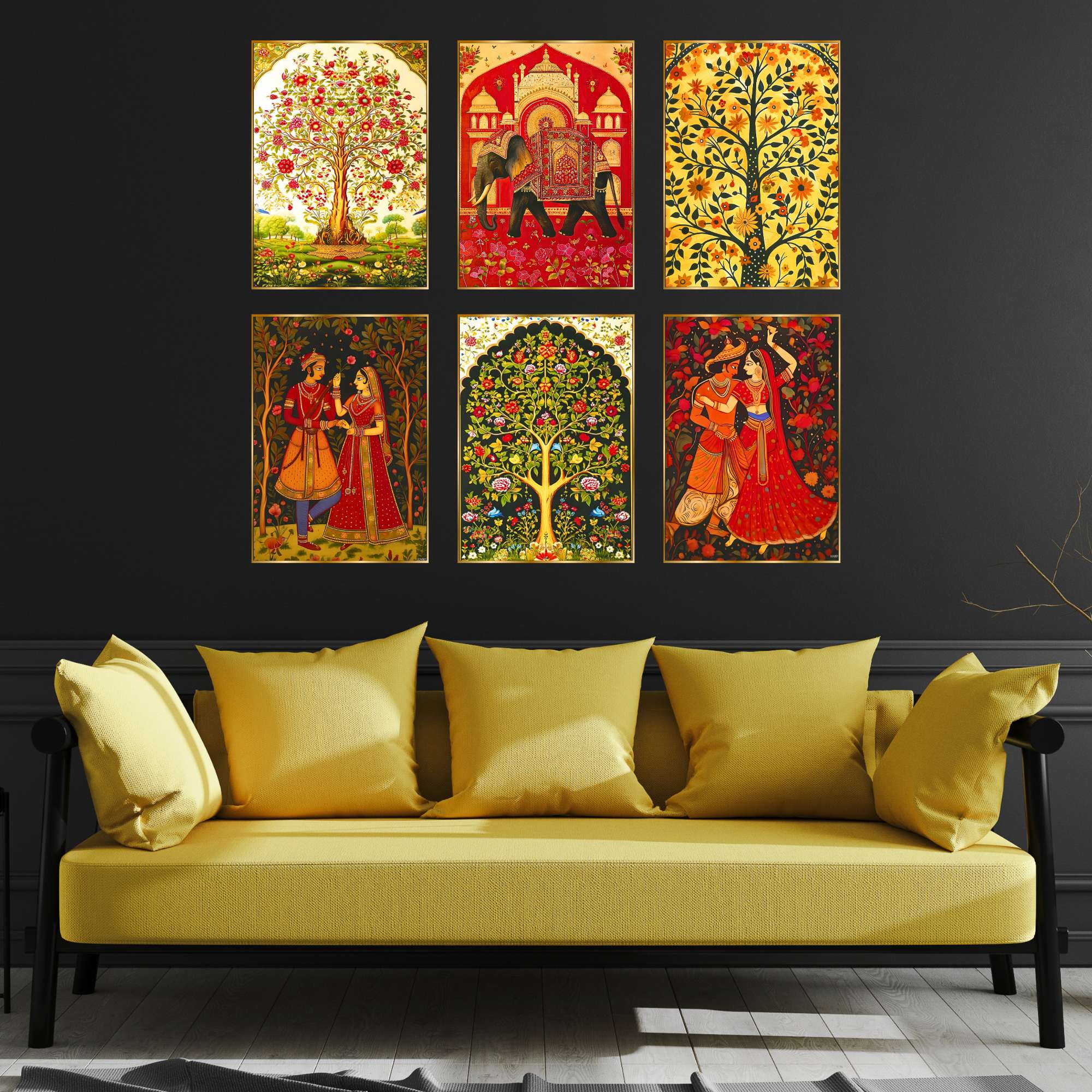 Set of Six Wall Paintings for Wall Dacoration Golden Framed Wall Paintings for Living Room & Bedroom Wall Art for Home Decoration & Office Wall Décor (13x10 inch CH-GD6-10) 7 Set of Six Wall Paintings for Wall Dacoration Golden Framed Wall Paintings for Living Room & Bedroom Wall Art for Home Decoration & Office Wall Décor (13x10 inch CH-GD6-10) - Image 4