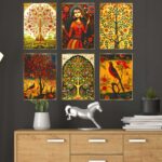 Set of Six Wall Paintings for Wall Dacoration Golden Framed Wall Paintings for Living Room & Bedroom Wall Art for Home Decoration & Office Wall Décor (13x10 inch CH-GD6-6) 9 o3j75i