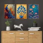 Set of Three Wall Paintings for Wall Dacoration Golden Framed Wall Paintings for Living Room & Bedroom Wall Art for Home Decoration & Office Wall Décor (18x12 inch CH-GD3-11) 9 y7coiV
