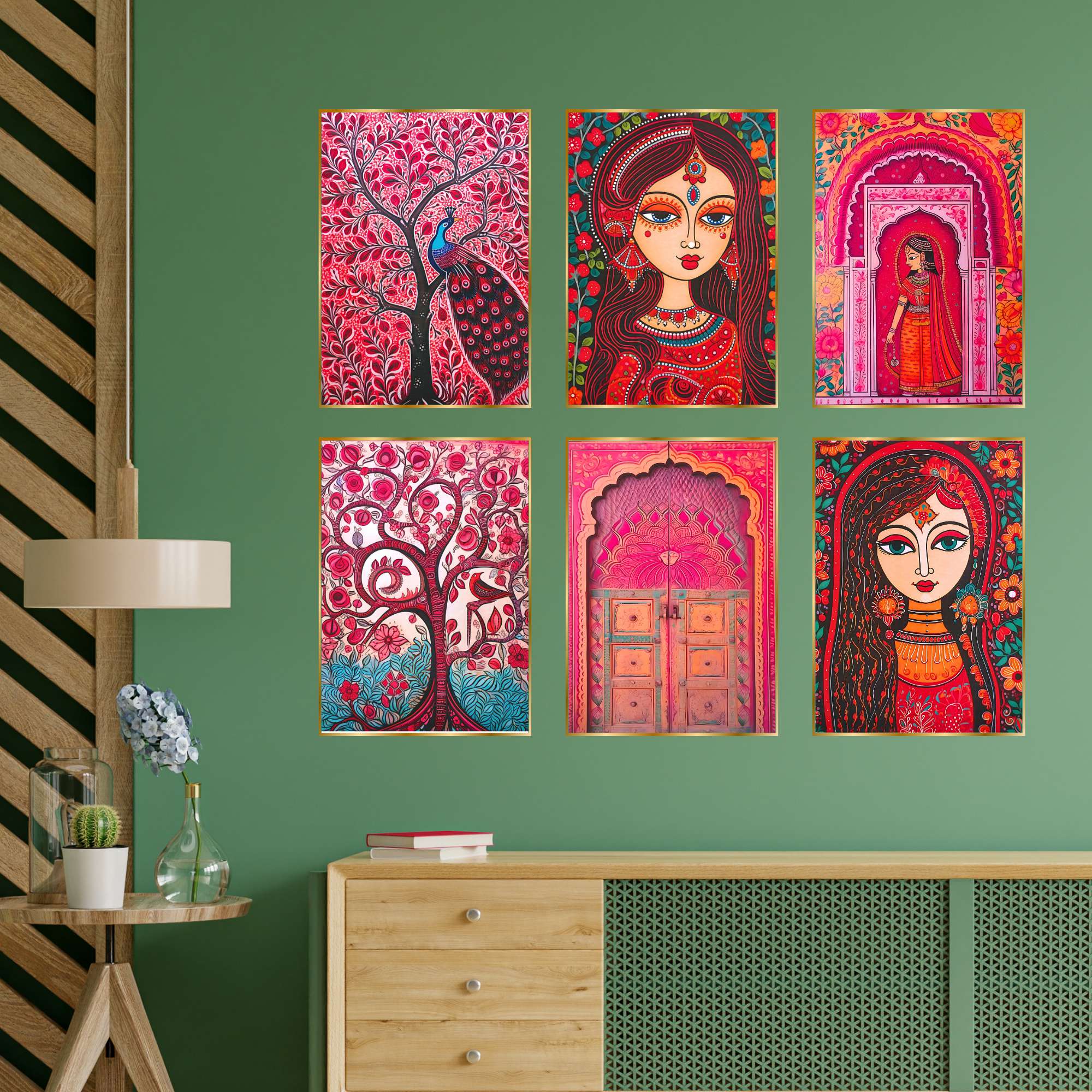 Set of Six Wall Paintings for Wall Dacoration Golden Framed Wall Paintings for Living Room & Bedroom Wall Art for Home Decoration & Office Wall Décor (13x10 inch CH-GD6-4) 5 Set of Six Wall Paintings for Wall Dacoration Golden Framed Wall Paintings for Living Room & Bedroom Wall Art for Home Decoration & Office Wall Décor (13x10 inch CH-GD6-4) - Image 3