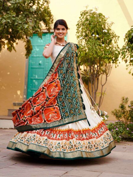 Home 🏡 43 Women’s Ethnic Printed Lehenga Choli Set with Patola Design Dupatta ? Festive & Cultural Wear
