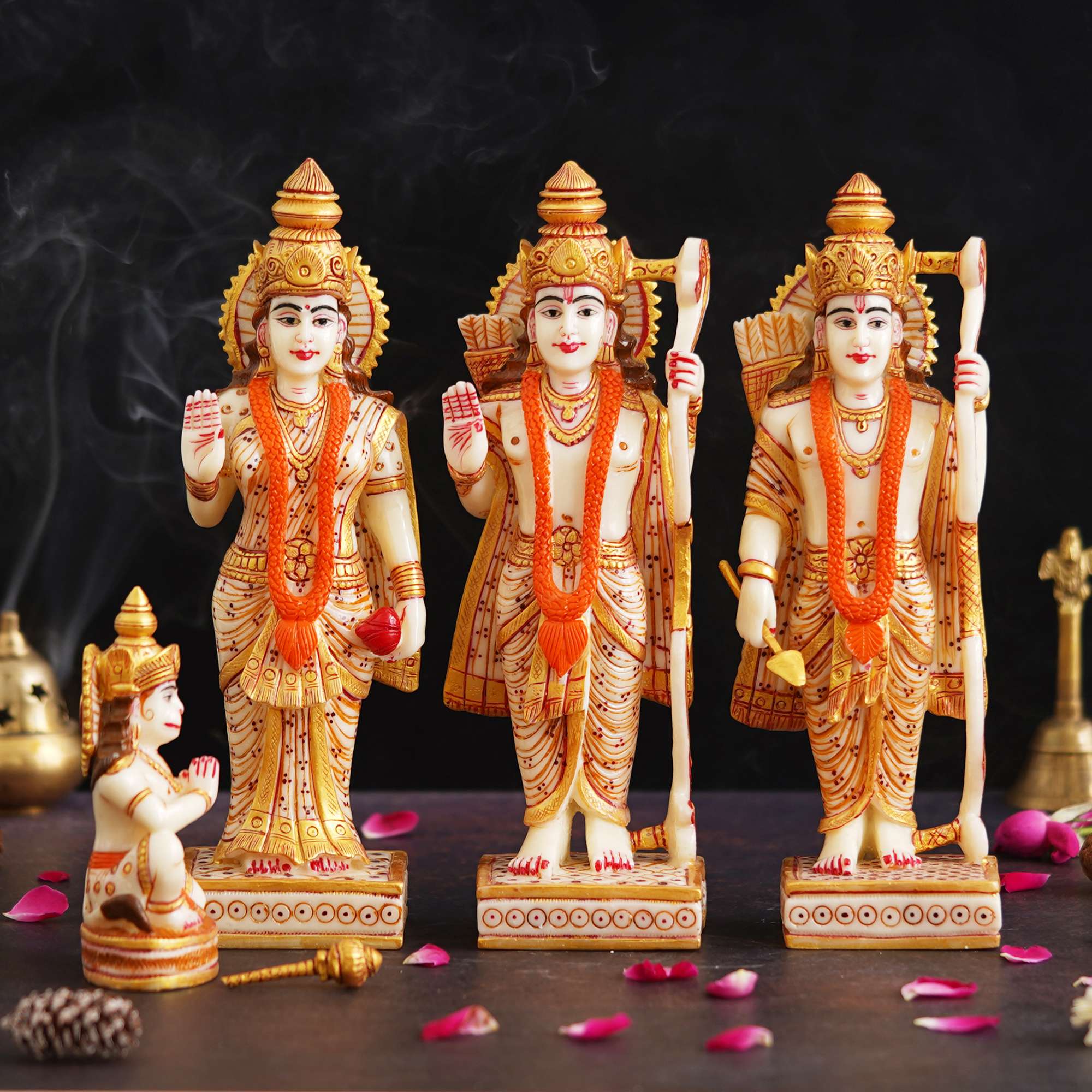 Ram darbar Idol Sita Statue Hanuman Laxman Idol Antique Finish Home D?cor Marble God Statue 1 8ugLiH