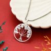 Clear Quartz Pendant Tree of Life Crystal Stone Pendant Locket with Metal Chain for Healing Crystal Healing Gemstone Size 35-40 mm clear quarts 2 ASuKVh