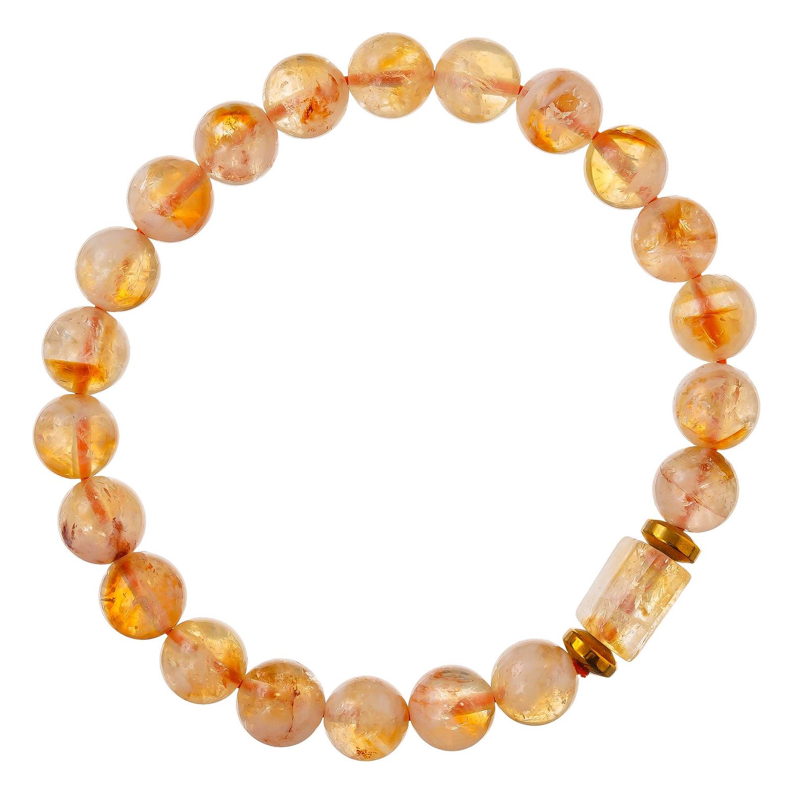 Citrine Tumbler Bracelet for Women Men's Gifts - Protection Healing Crystal Bracelet - 8mm Gemstone Beaded Adjustable 1 FgB0u0
