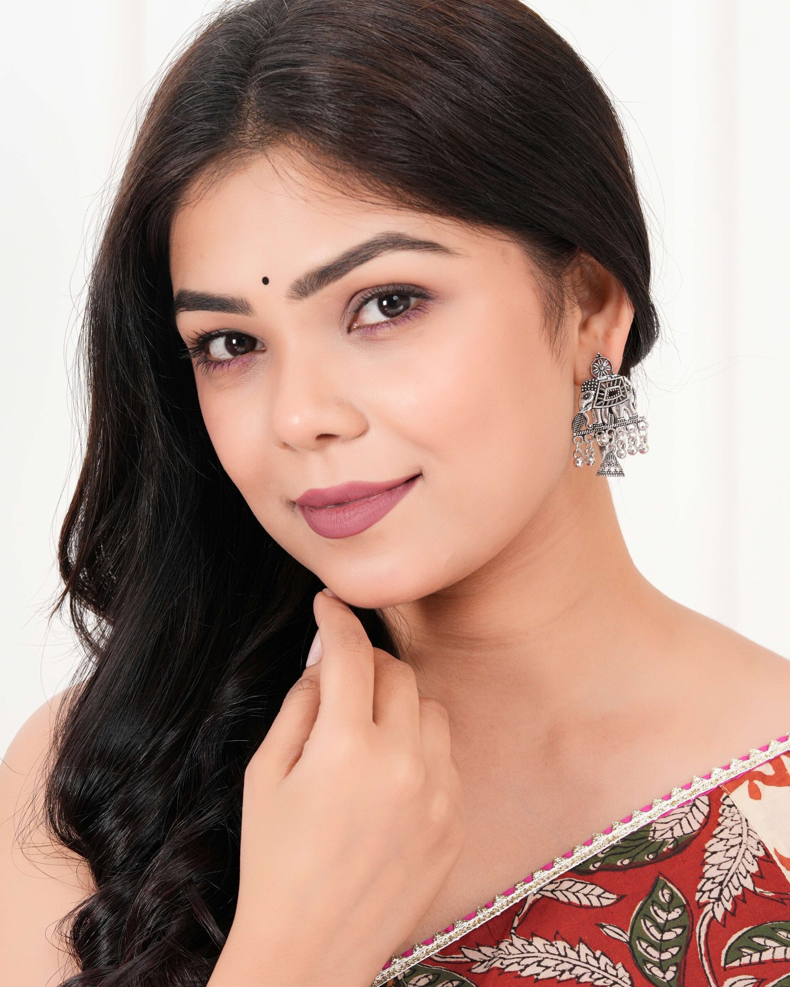 Women's Indian Traditional AZ838-OXidised Silver Earrings For Women | Elephent Design Jumki Wedding Wear 1 bZVMnx scaled 1