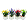 Artificial Fake Grass Outdoor Faux Grasses Plastic Plants Greenery UV Resistant for Outside Home Center Livingroom Table Shelf Entrance Office (Pack Of 4) (RV-AP14) 2 logYaA