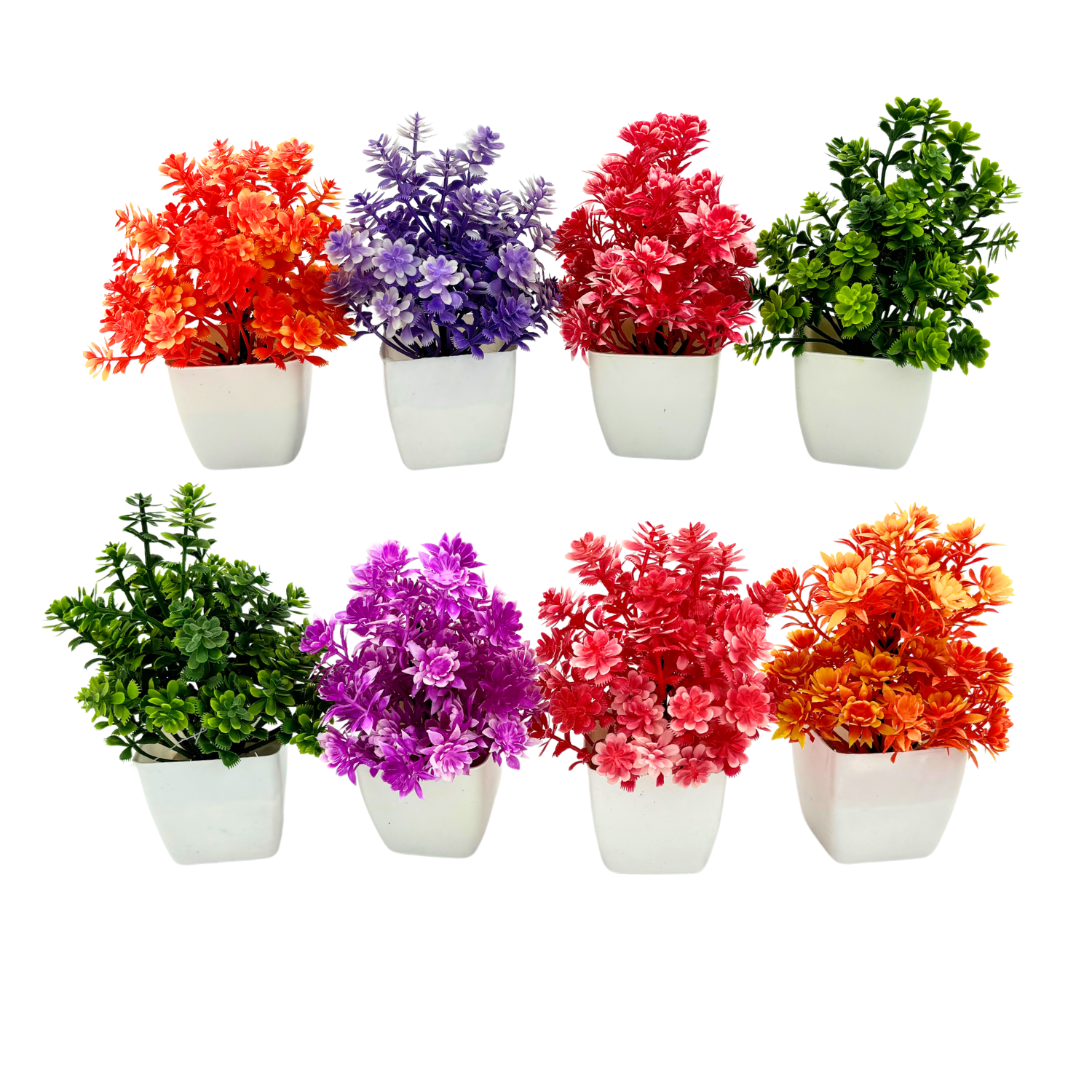 Artificial Plants with Pot Showcase Decoration Plants Flowers | Fake Plant | Artificial Plants for Home Decor Office Gifting Plants Decorative (Pack Of 8) (RV-AP22) 1 uhFkOp