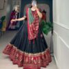 Women's Stitched Ethnic Lehenga Choli with Zari Border and Contrast Dupatta 2 1bUQFF
